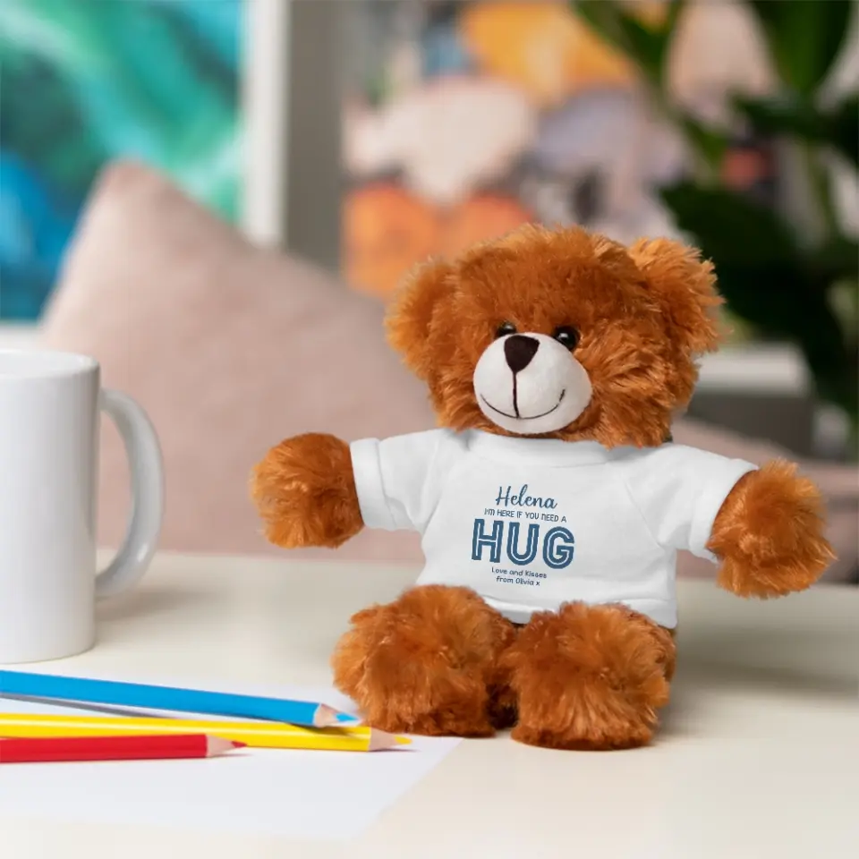 I'm Here If You Need A Hug - Personalized Teddy Bear - Best Gift For Him/Her - Lovely Gift For Friends/Bestie/Friends Moving Away For Daughter/Niece - 306IHPNPBE150 - Image 5