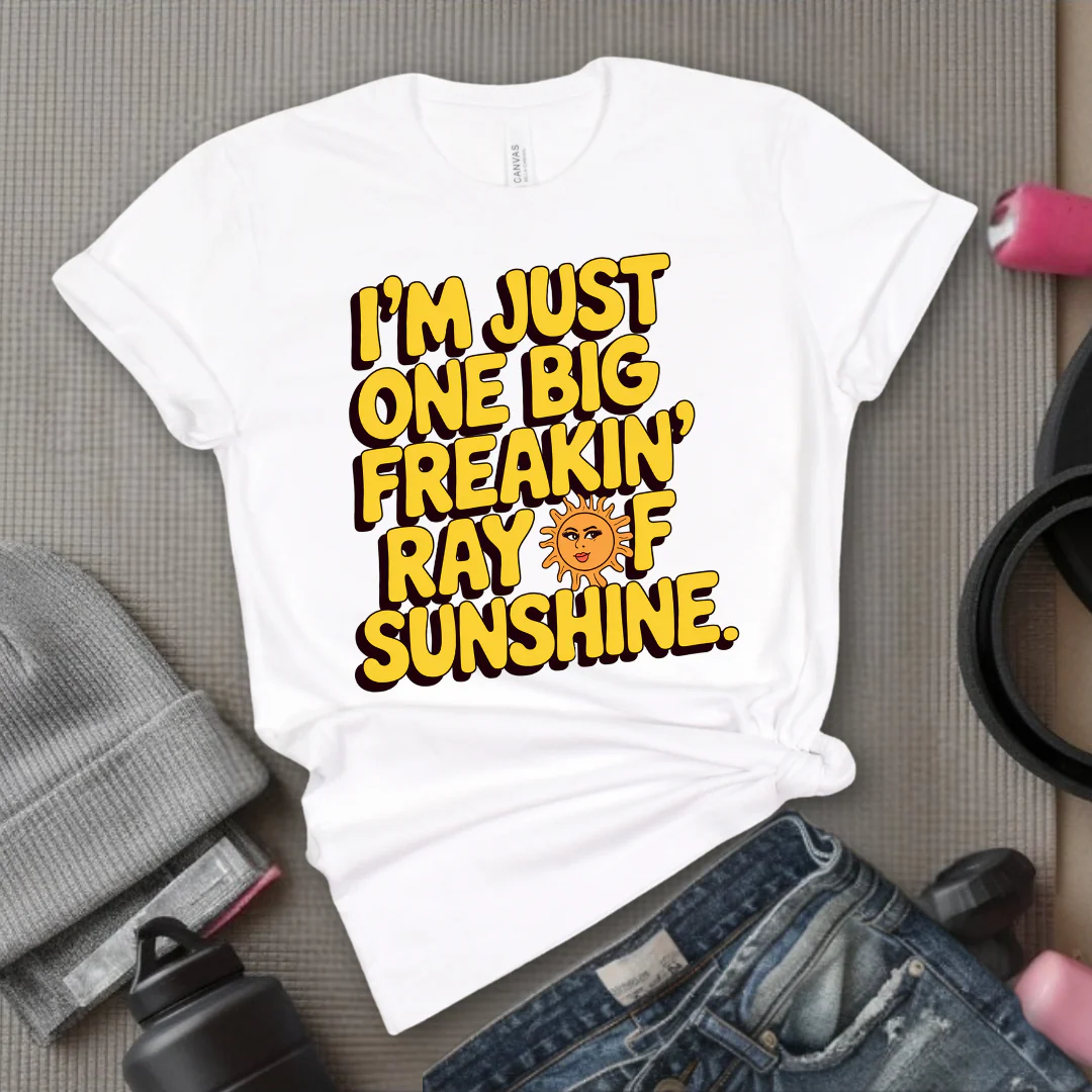 I'm Just One Big Freakin' Ray of Sunshine - Funny Saying Tee - Unisex Jersey Short Sleeve Shirt - Self Gift - Bella Canvas 3001 - Image 3