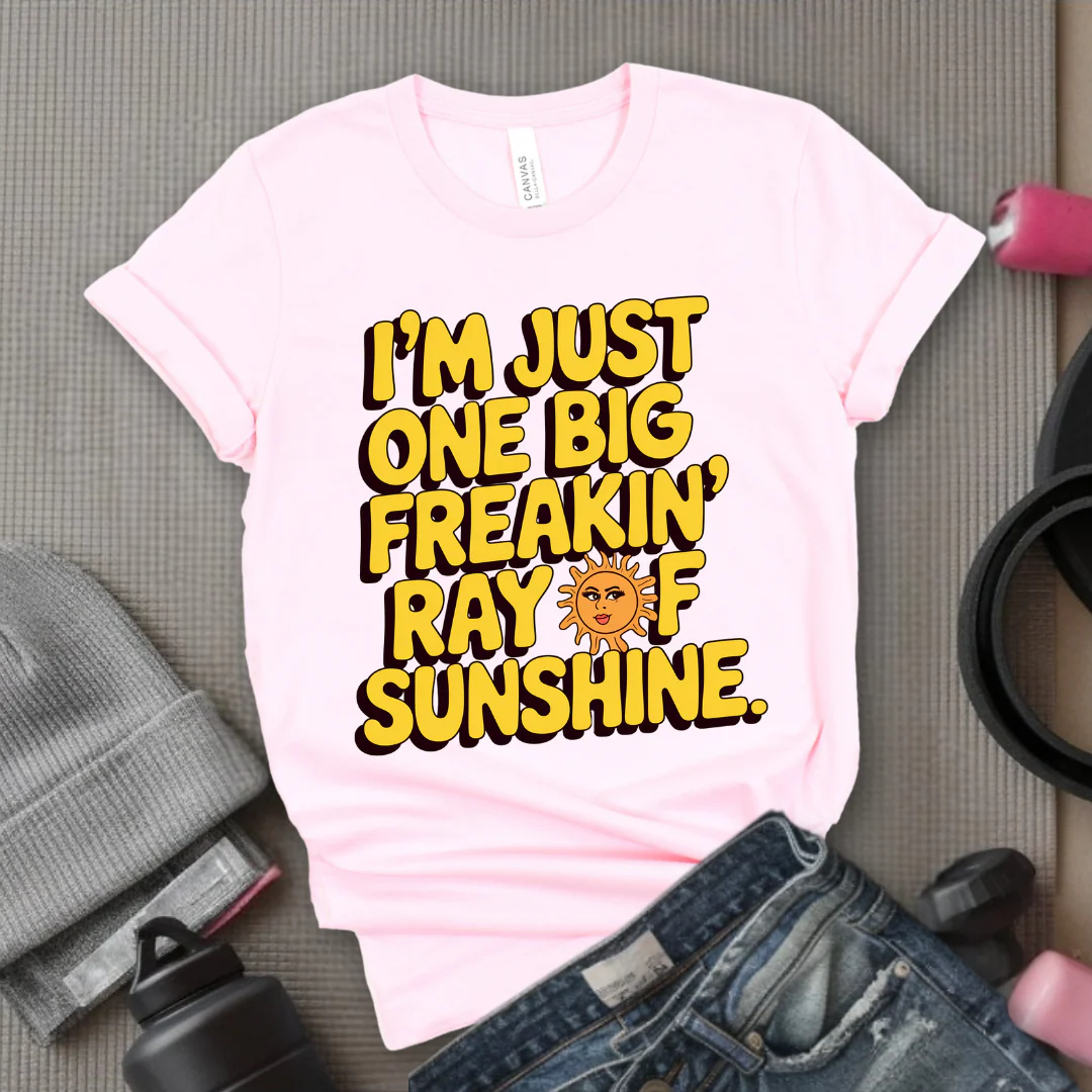 I'm Just One Big Freakin' Ray of Sunshine - Funny Saying Tee - Unisex Jersey Short Sleeve Shirt - Self Gift - Bella Canvas 3001 - Image 4