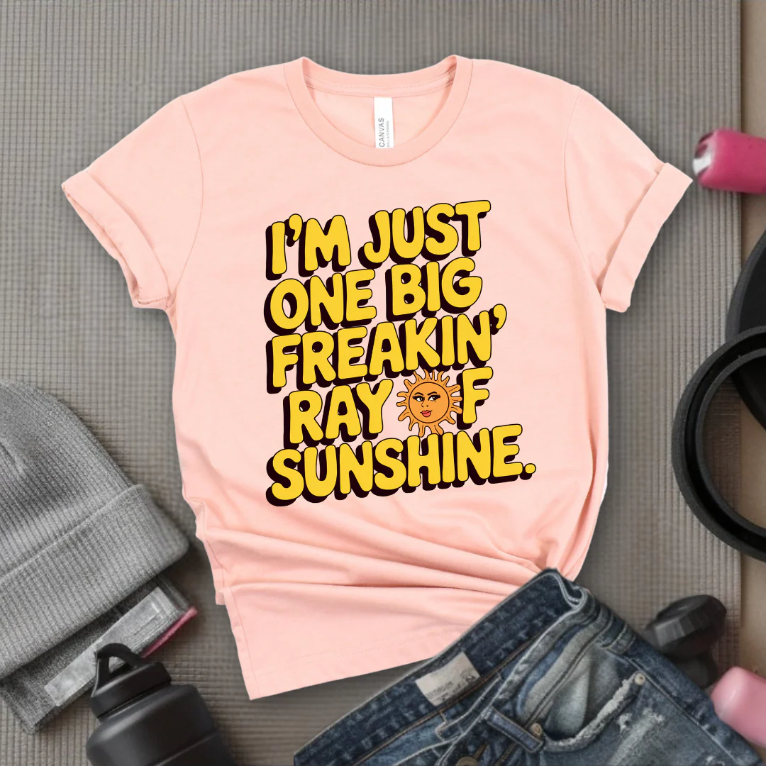 I'm Just One Big Freakin' Ray of Sunshine - Funny Saying Tee - Unisex Jersey Short Sleeve Shirt - Self Gift - Bella Canvas 3001 - Image 5