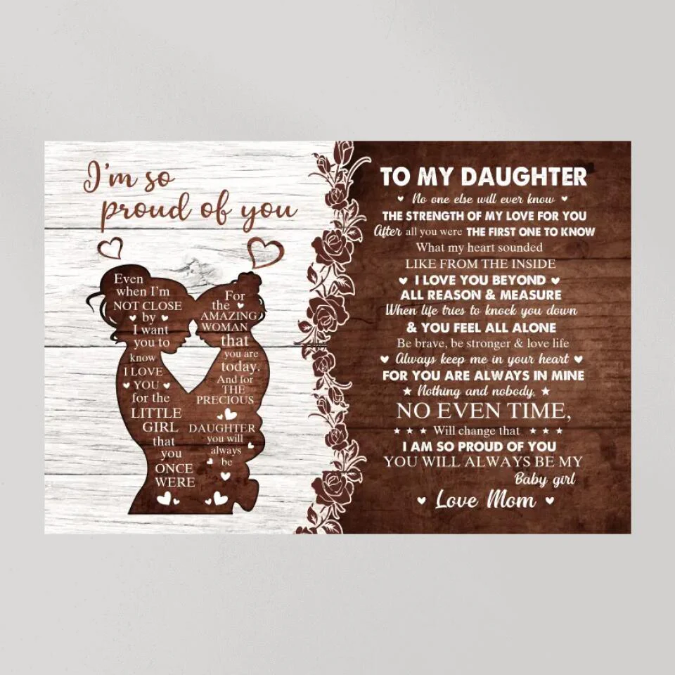 I'm So Proud Of You Mom And Daughter - Custom Canvas Poster - Birthday Gift For Daughter - Image 8