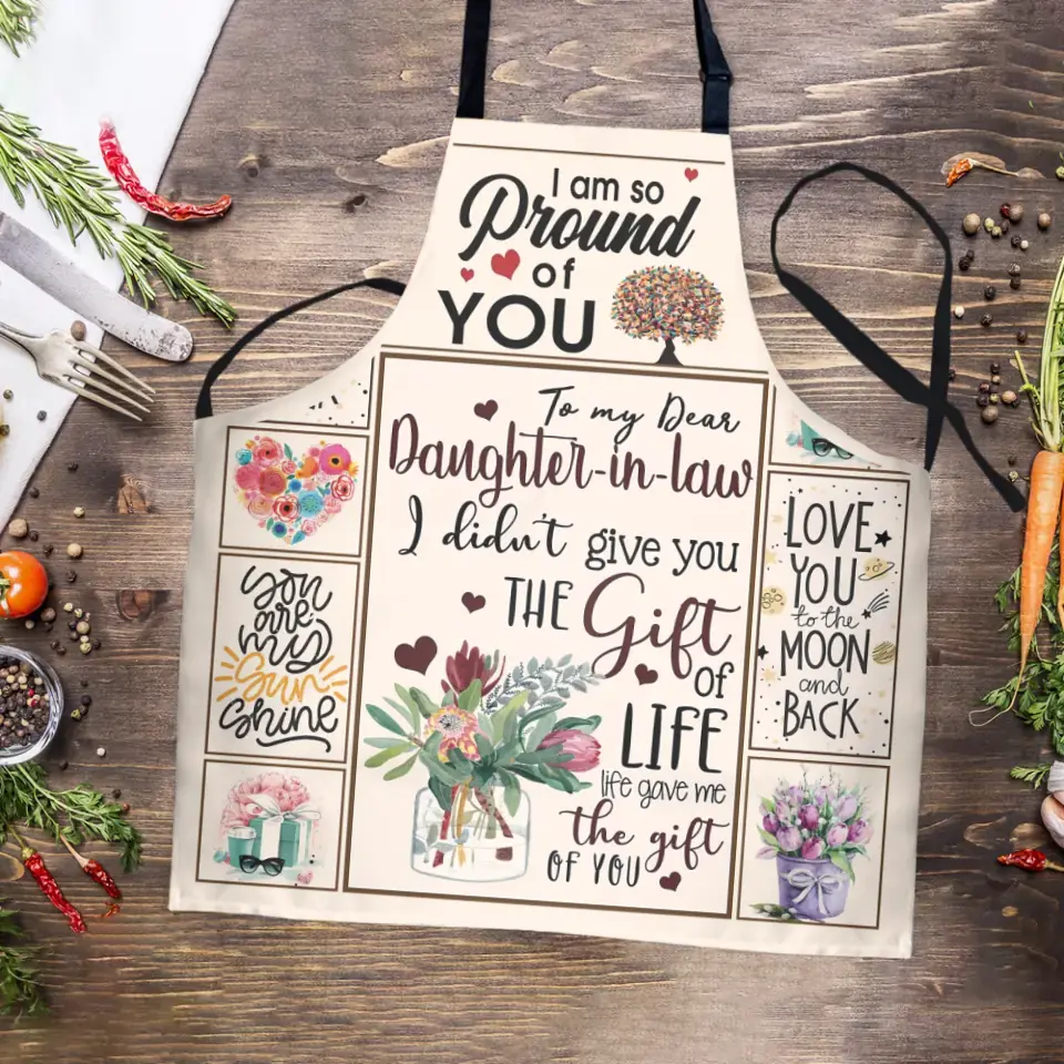 I'm So Proud Of You My Daughter-in-law - Floral Apron - Gift For Daughter-In-Law - Image 2