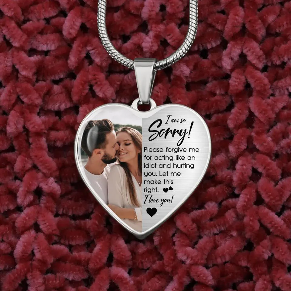 I'm So Sorry Please Forgive Me Personalized Silver Necklace - Image 4