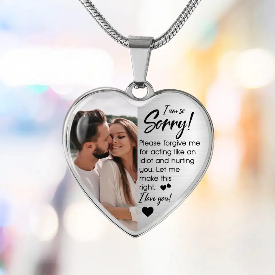 I'm So Sorry Please Forgive Me Personalized Silver Necklace - Image 5