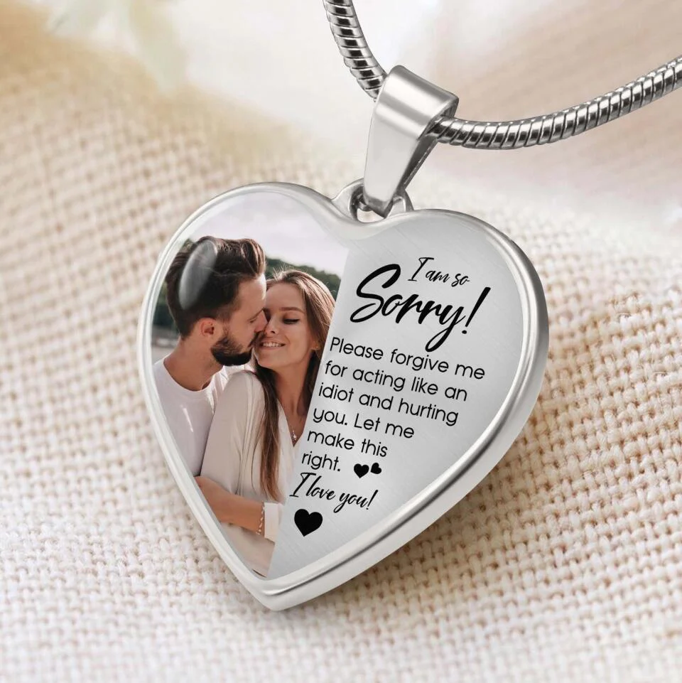 I'm So Sorry Please Forgive Me Personalized Silver Necklace - Image 7