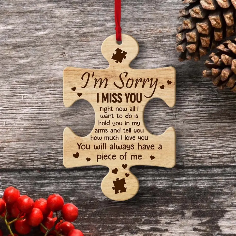 I'm Sorry I Miss You Right Now All I Want To Do Is Hold You Personalized Ornament - Image 4