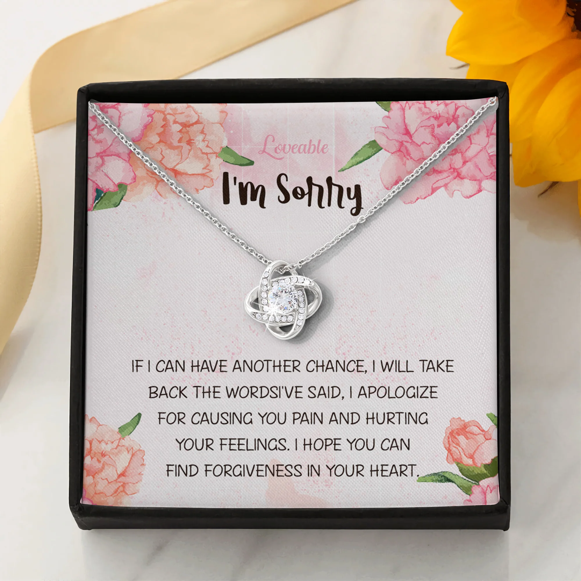 Im Sorry my Darling Personalized White Gold Necklace - Image 3