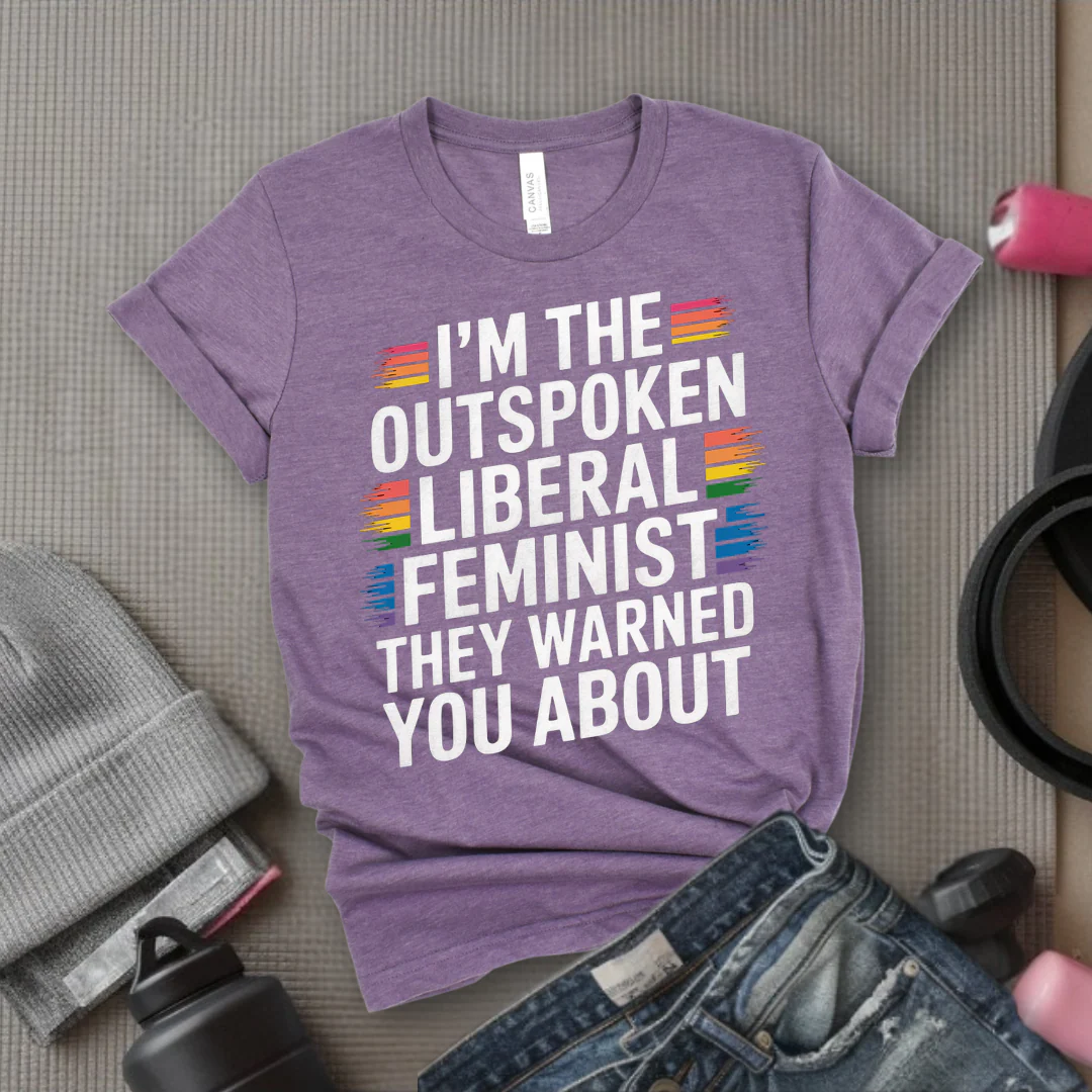 I'm The Outspoken Liberal Feminist - Girl Power Inspirational T-Shirt - Women Empowerment Tee - Gift for Her - Bella Canvas 3001 - Image 7