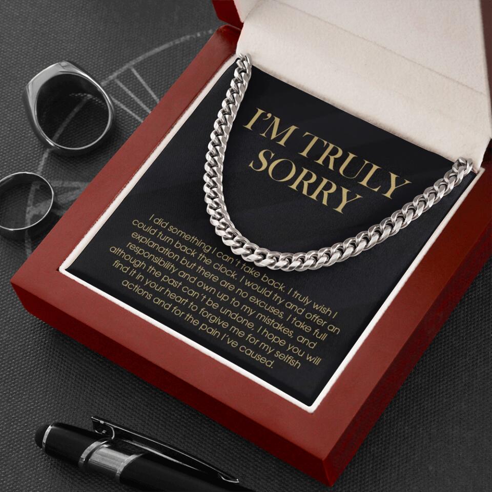 I'm Truly Sorry For Mistakes - Cuban Link Chain  - Sorry Gift For Him, Husband - Image 4