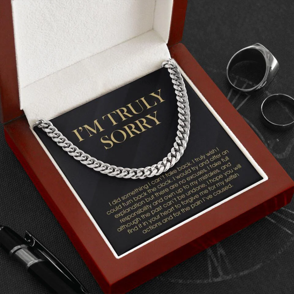I'm Truly Sorry For Mistakes - Cuban Link Chain  - Sorry Gift For Him, Husband - Image 5