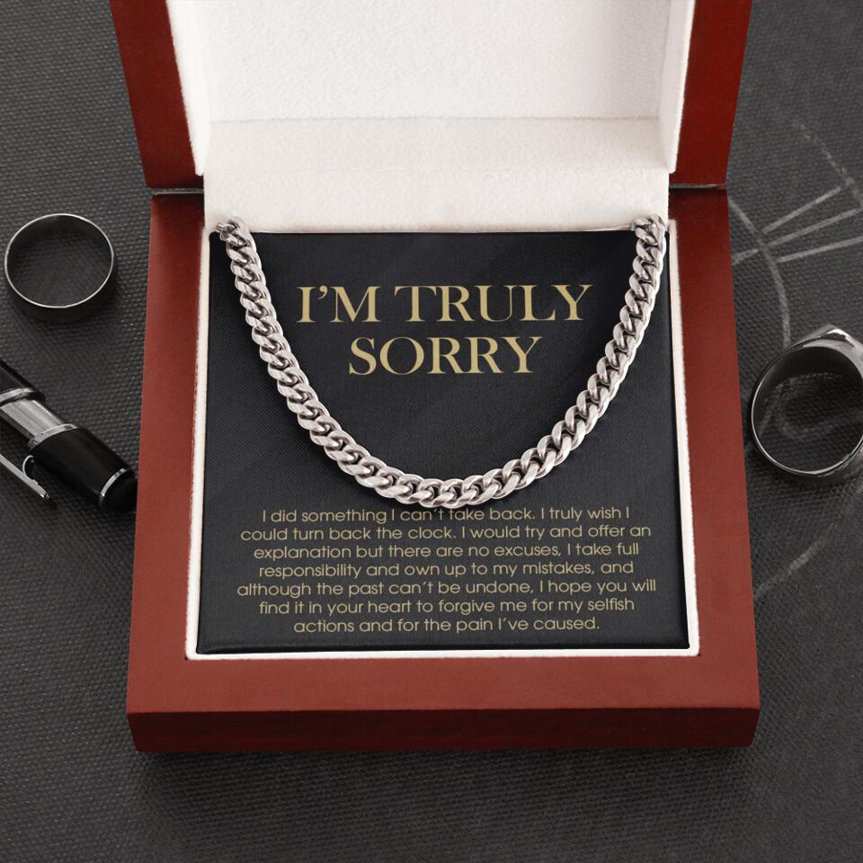 I'm Truly Sorry For Mistakes - Cuban Link Chain  - Sorry Gift For Him, Husband - Image 6