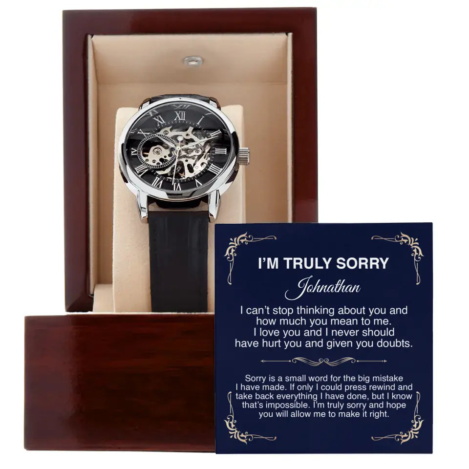 I'm Truly Sorry | Personalized Men's Watch - Image 2