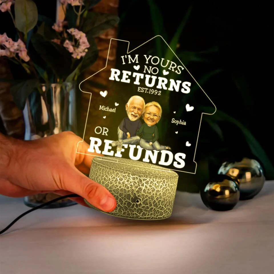 I'm Yours No Return Or Refund Custom 3D Light Anniversary Gift For Couple - Image 2