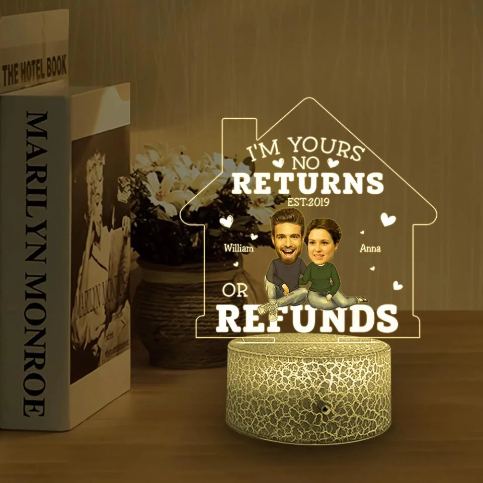 I'm Yours No Return Or Refund Custom 3D Light Anniversary Gift For Couple - Image 3