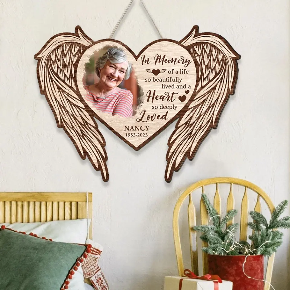 In Memory Of A Life So Beautifully Lived Wooden Sign - Image 4