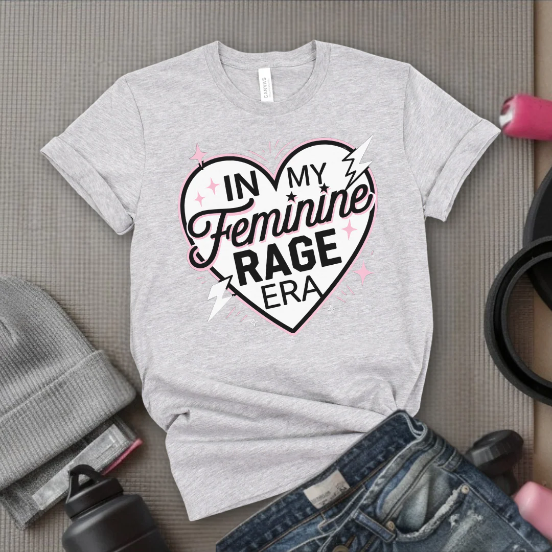 In My Feminine Rage Era Shirt - Funny Feminist T-shirt - Empower Women Tee - Feminist Gift - Girl Power Top - Bella Canvas 3001 - Image 2