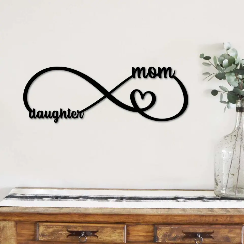 Infinity Heart Endless Love - Personalized Metal Sign - Gift for Mom And Daughter - Image 3