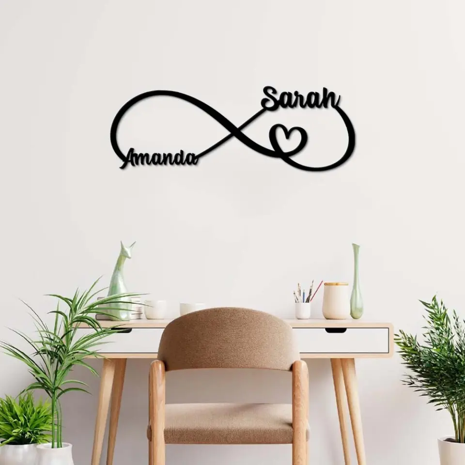Infinity Heart Endless Love - Personalized Metal Sign - Gift for Mom And Daughter - Image 6