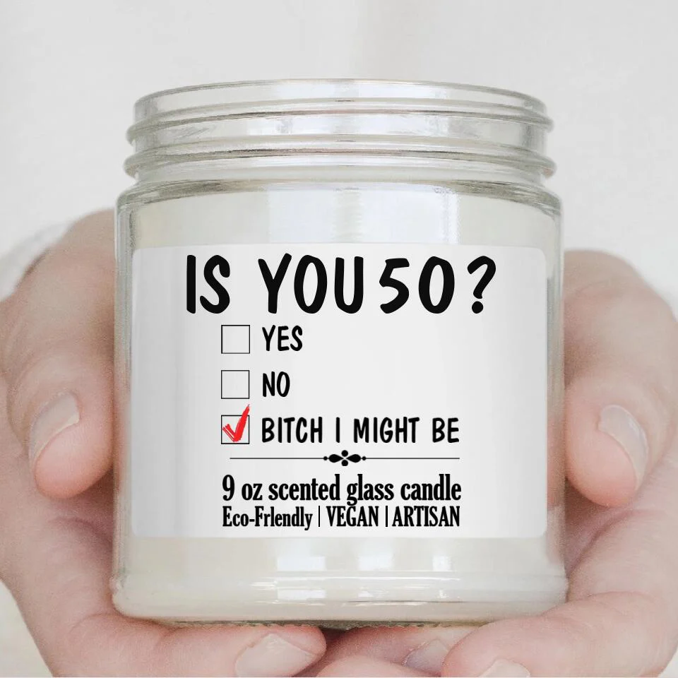 Is You 50 Personalized Birthday Soy Candle - Image 2