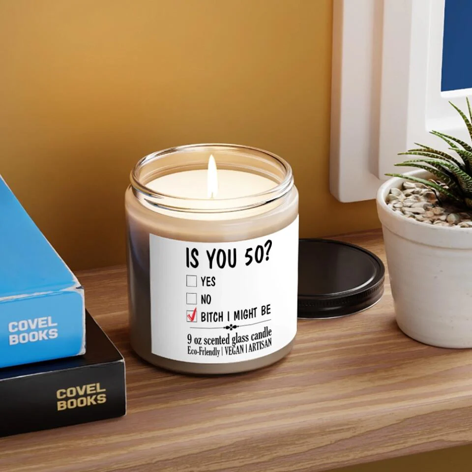 Is You 50 Personalized Birthday Soy Candle - Image 3