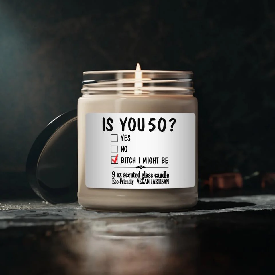 Is You 50 Personalized Birthday Soy Candle - Image 4