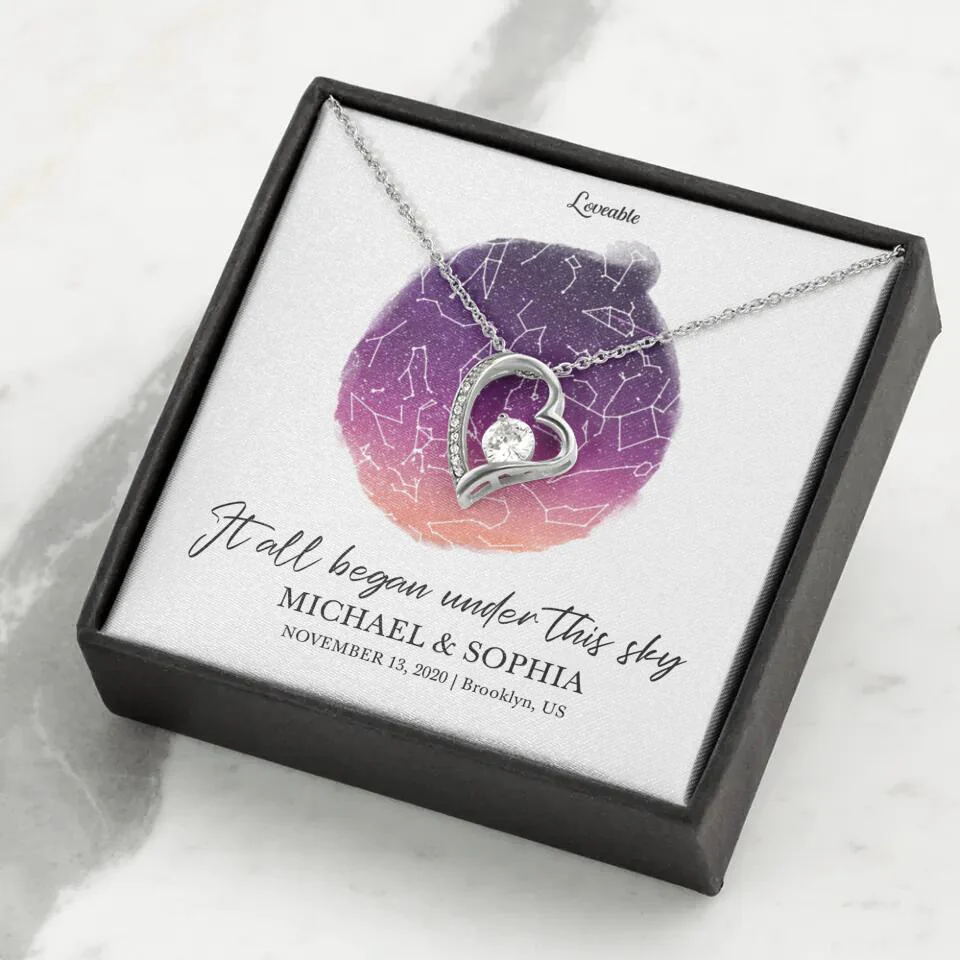 It All Began Under This Sky Necklace - Personalized Necklace - Image 6