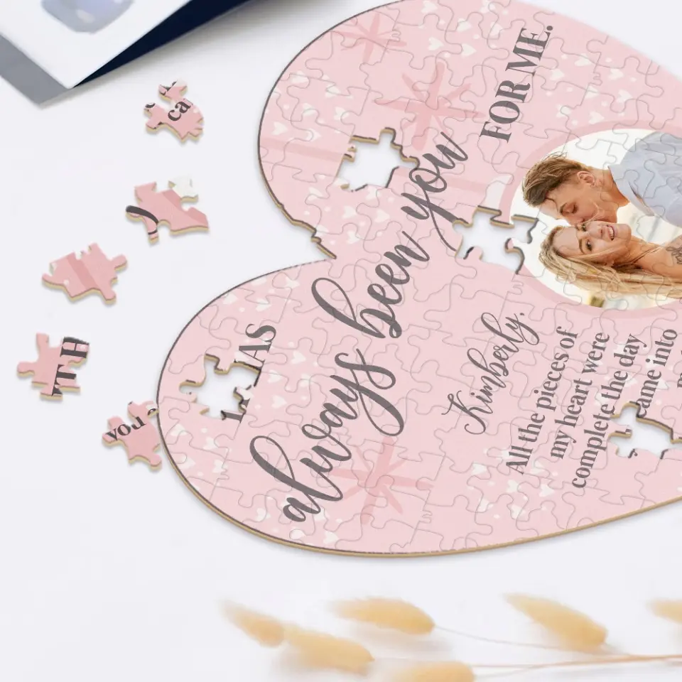 Personalized Valentine Gifts - It Has Always Been You for Me Puzzle Piece Sweet Anniversary Valentine Gift for Her Him - Image 6