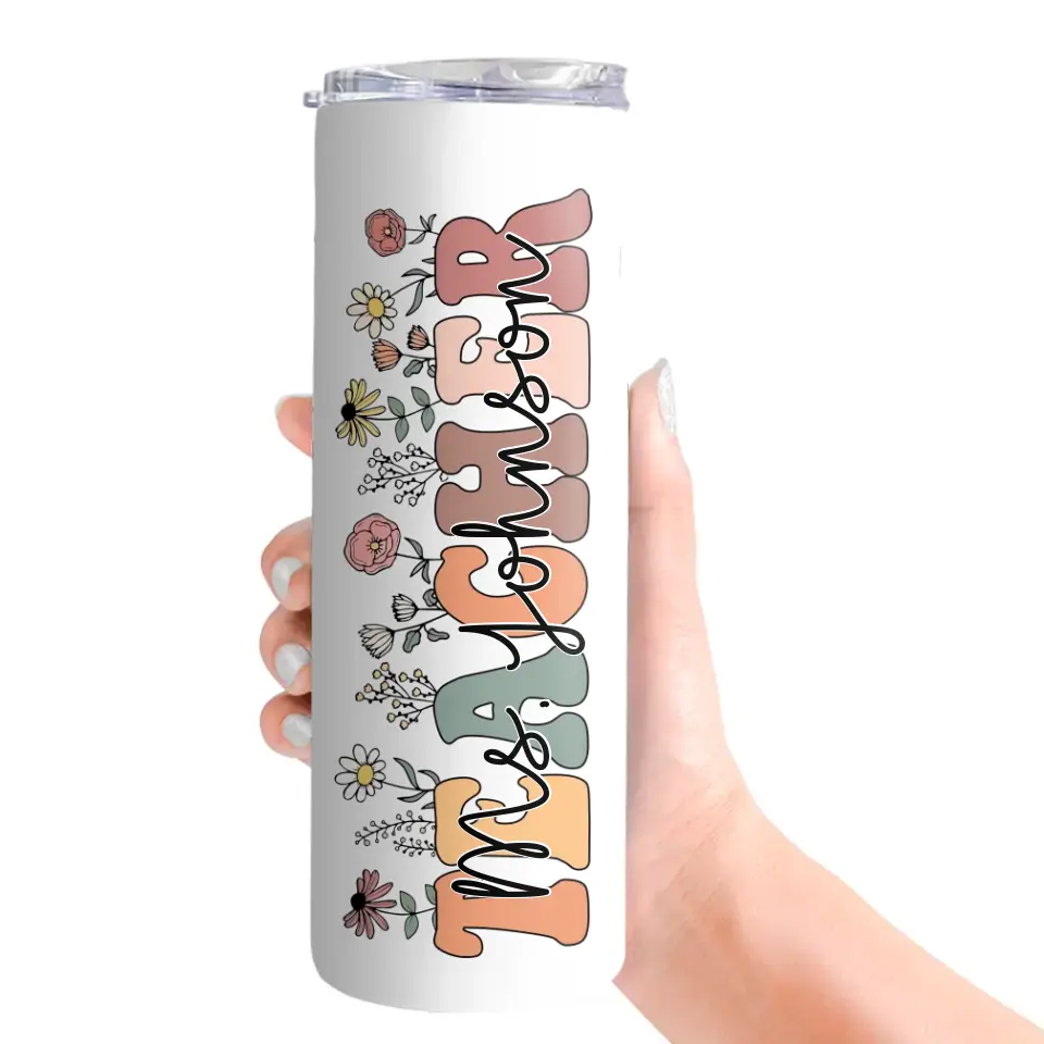 It Takes a Big Heart to Shape Little Minds 20oz Skinny Tumbler Teachers Birthday Appreciation Gift - Image 5