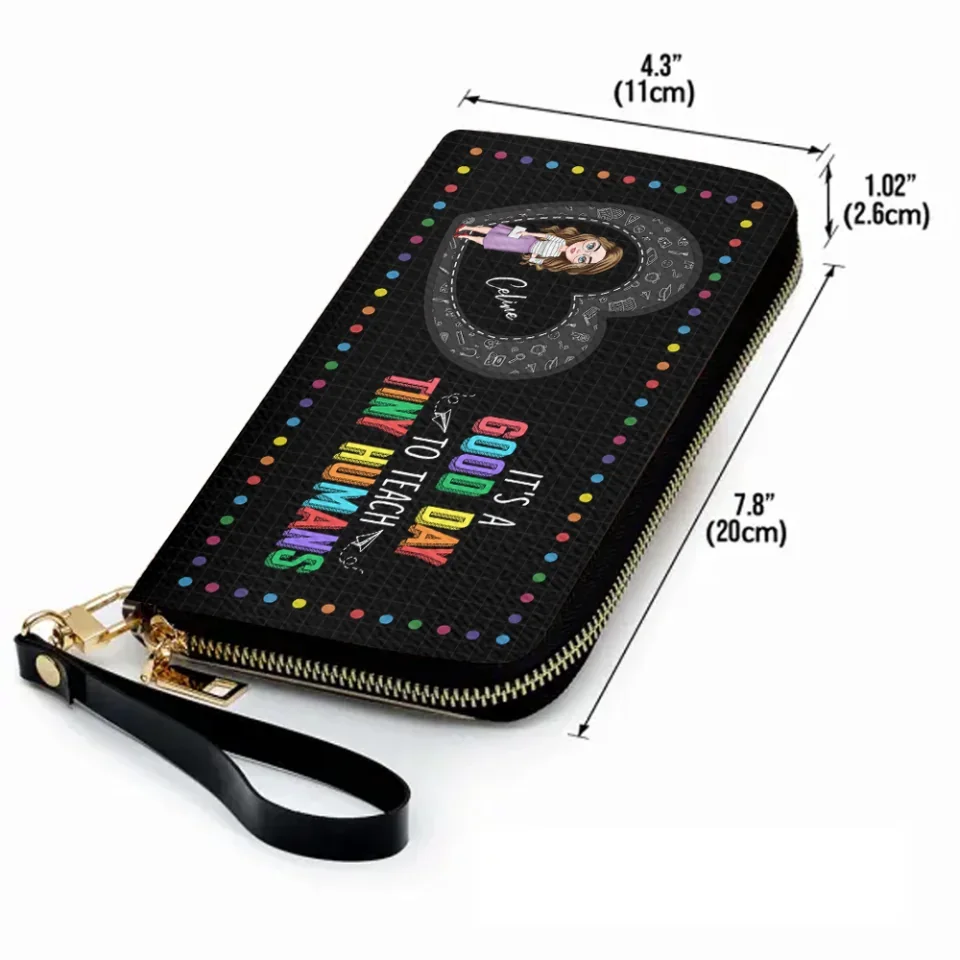 It's a Good Day to Teach Tiny Human - Personalized Leather Wallet - Gift for Teachers - Image 4