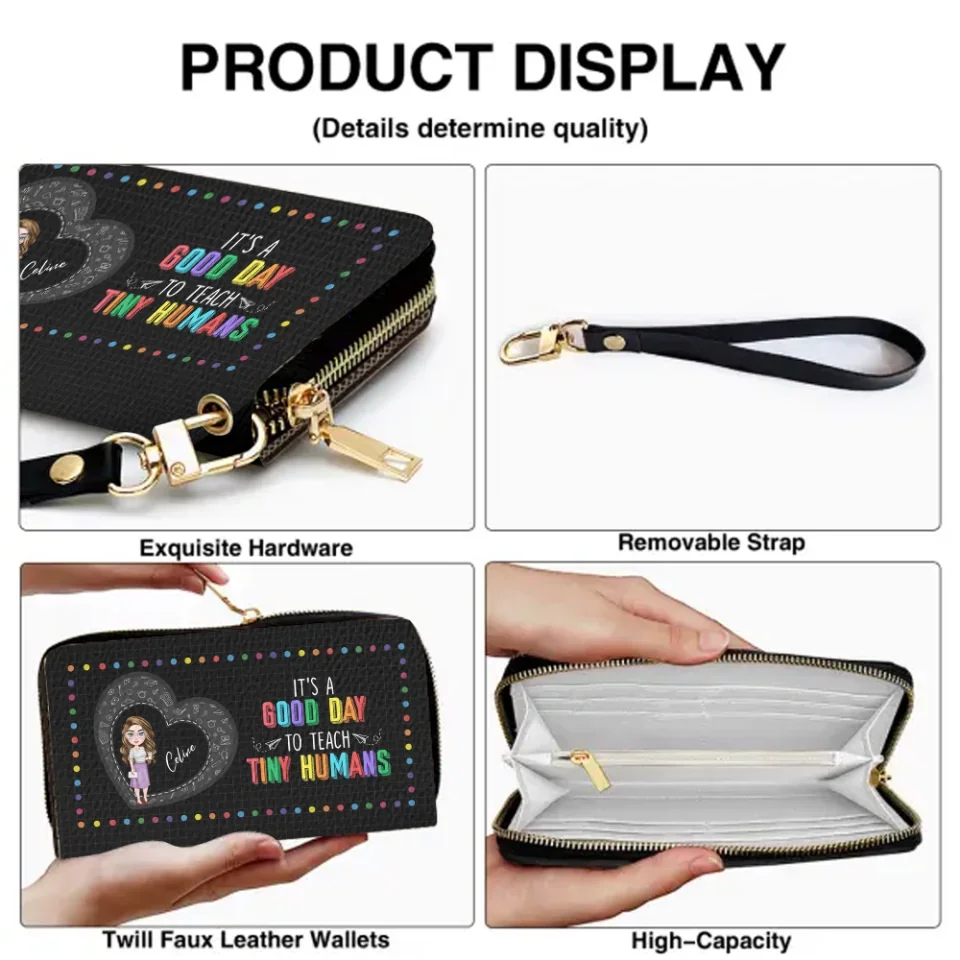 It's a Good Day to Teach Tiny Human - Personalized Leather Wallet - Gift for Teachers - Image 5