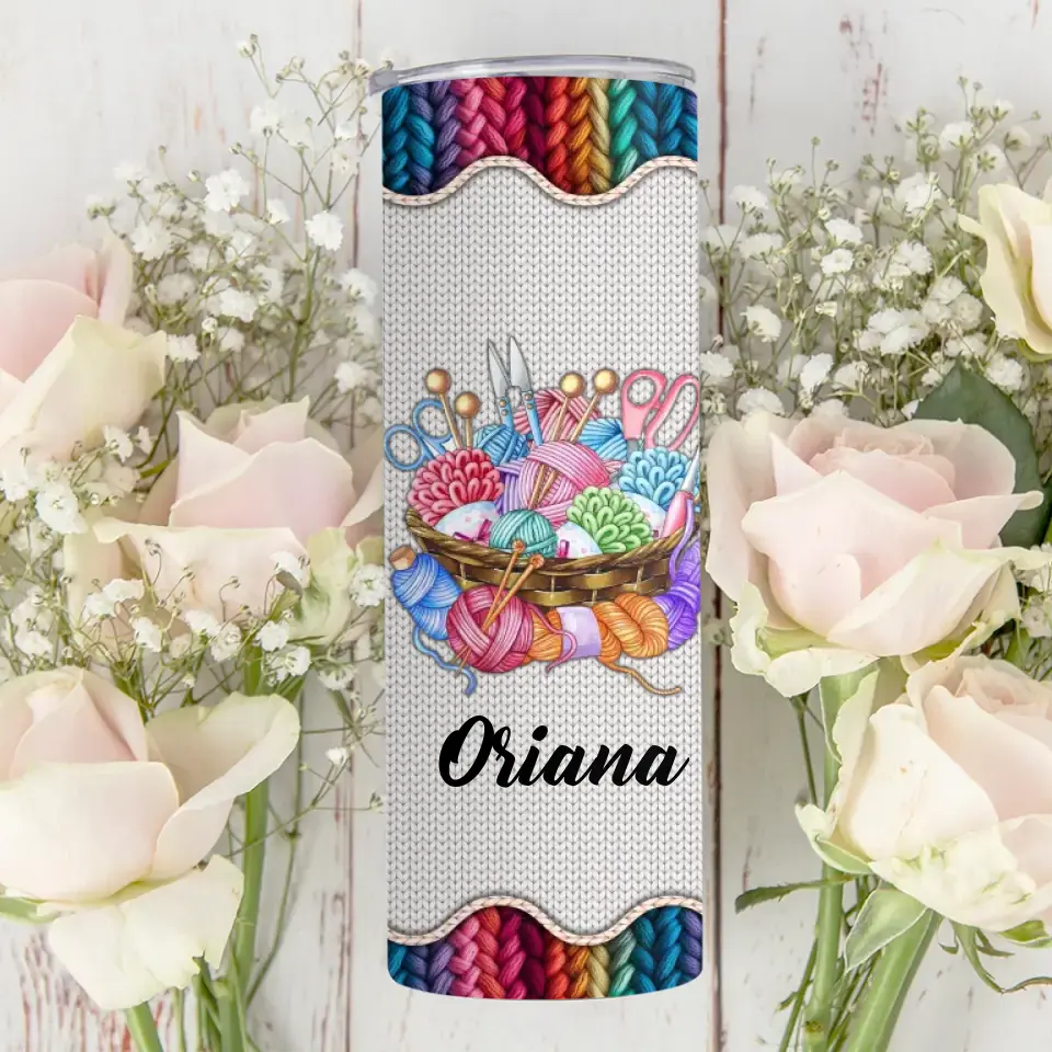 Just A Girl Who Loves Crocheting - Personalized Skinny Tumbler - Gift For Crotcheting Lovers - Image 4
