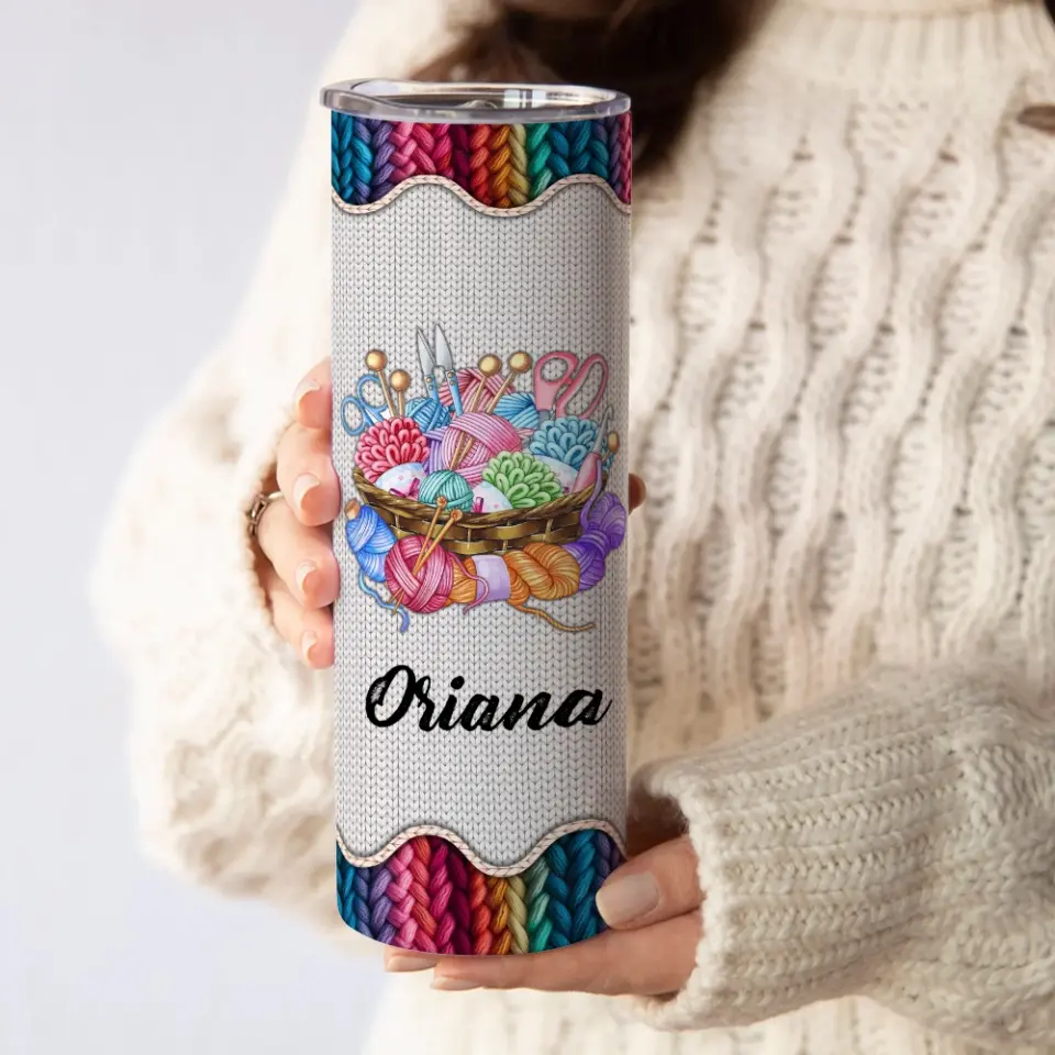 Just A Girl Who Loves Crocheting - Personalized Skinny Tumbler - Gift For Crotcheting Lovers - Image 7