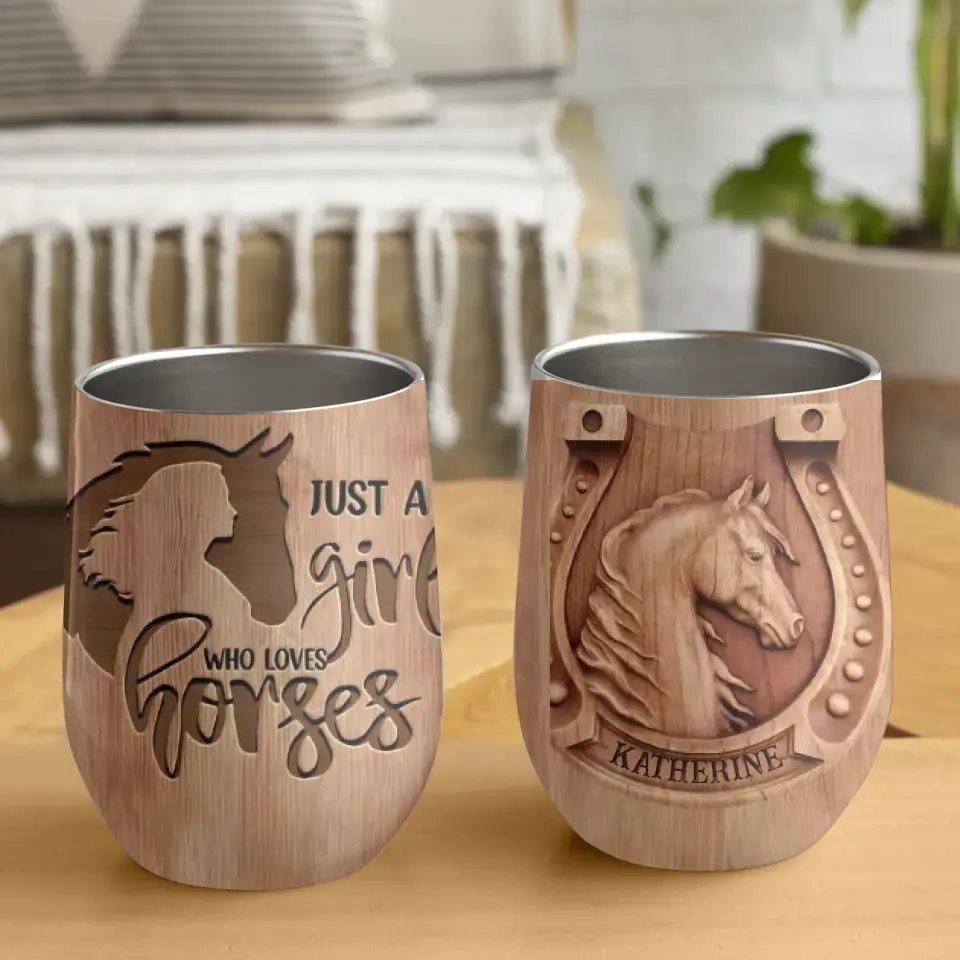 Just A Girl Who Loves Horses Personalized Tumbler - Image 3