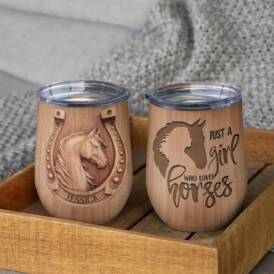 Just A Girl Who Loves Horses Personalized Tumbler - Image 4