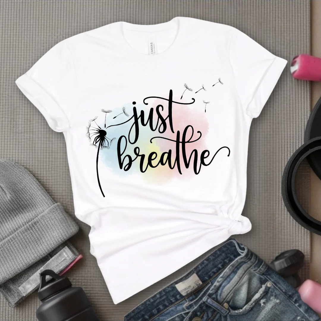 Just Breathe Shirt  - Meditation Shirt - Dandelion Shirt - Relaxing Shirt - Floral Positive Shirt - Gift for Woman - Bella Canvas 3001 - Image 7