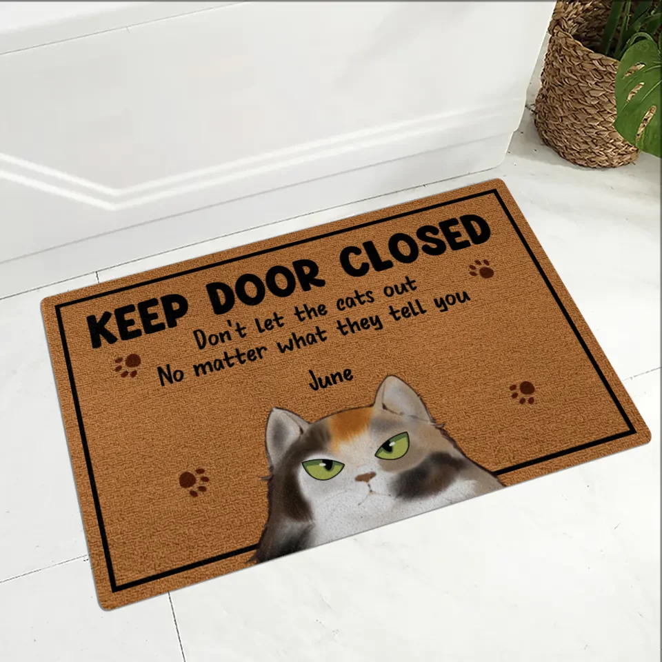 Keep Door Closed Don't Let The Cats Out - Custom Cat Breeds Doormat - Gift For Cat Lover - House Warming Present Idea - Image 2