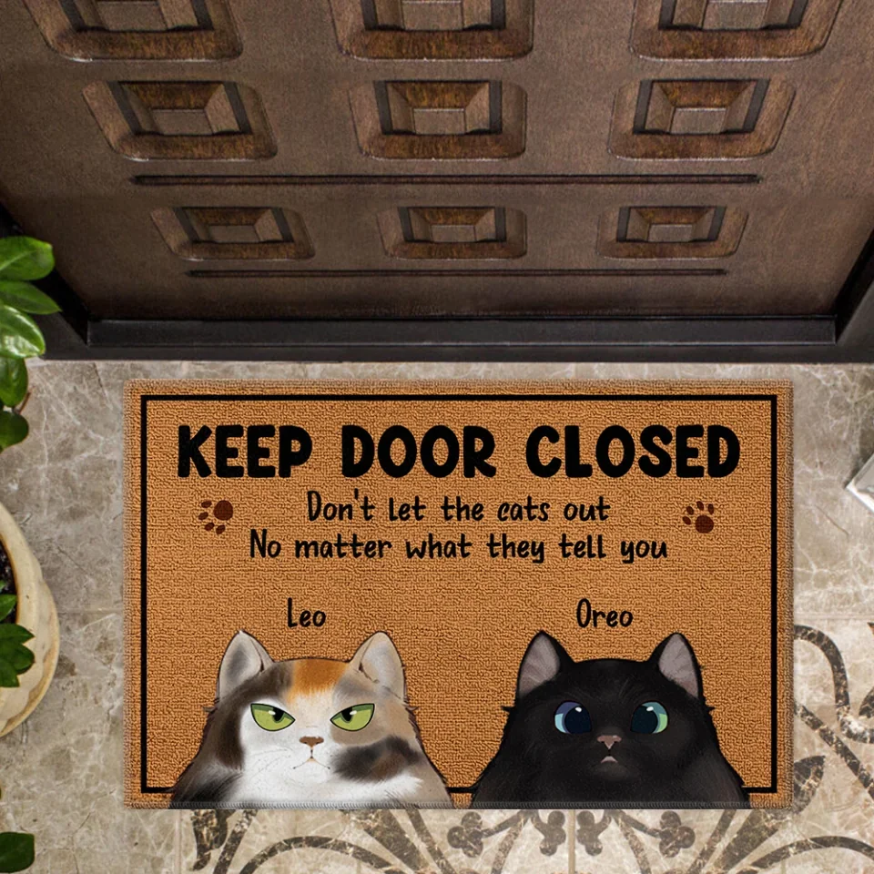 Keep Door Closed Don't Let The Cats Out - Custom Cat Breeds Doormat - Gift For Cat Lover - House Warming Present Idea - Image 4