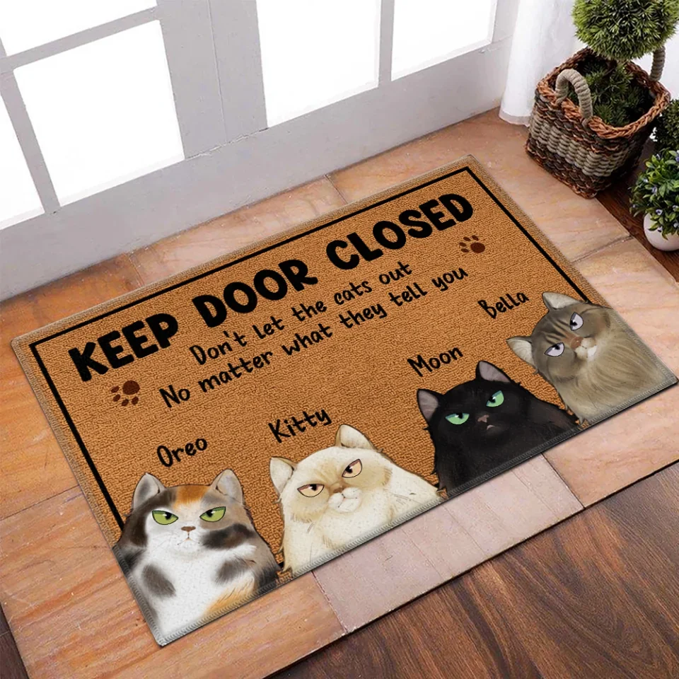 Keep Door Closed Don't Let The Cats Out - Custom Cat Breeds Doormat - Gift For Cat Lover - House Warming Present Idea - Image 6