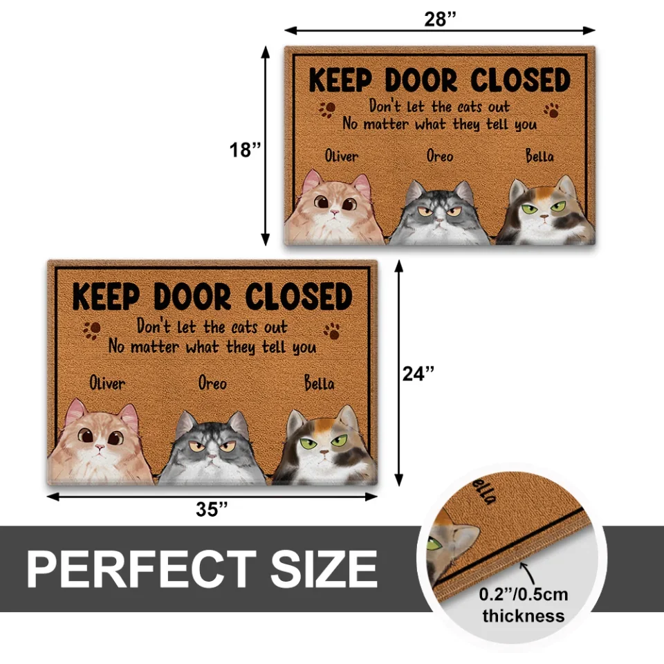 Keep Door Closed Don't Let The Cats Out - Custom Cat Breeds Doormat - Gift For Cat Lover - House Warming Present Idea - Image 7