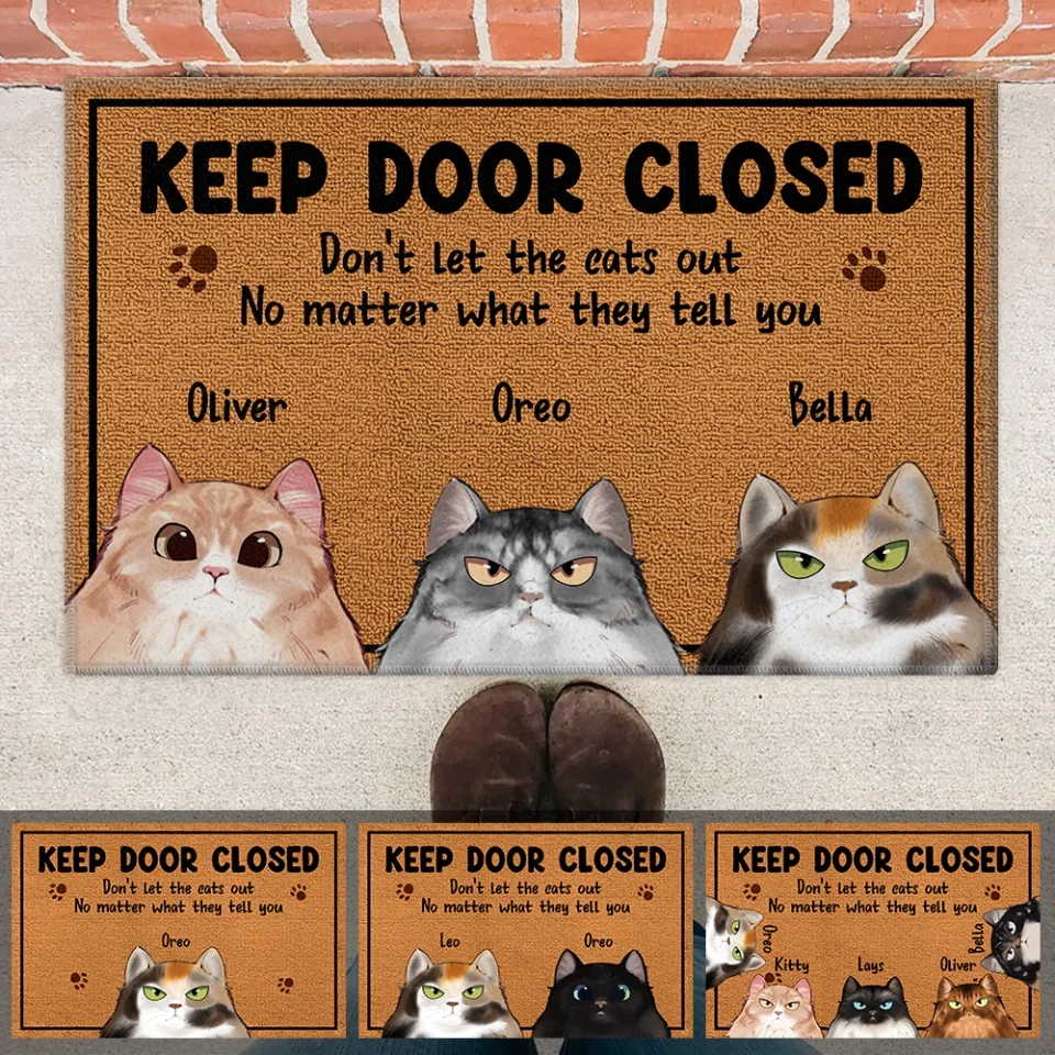 Keep Door Closed Don't Let The Cats Out - Custom Cat Breeds Doormat - Gift For Cat Lover - House Warming Present Idea - Image 8