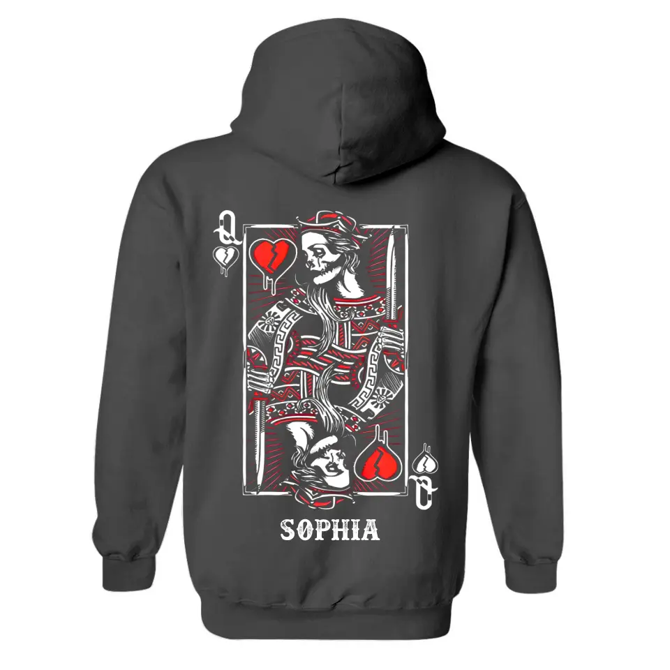 King Queen Skull Couple Customized Hoodies - Image 2