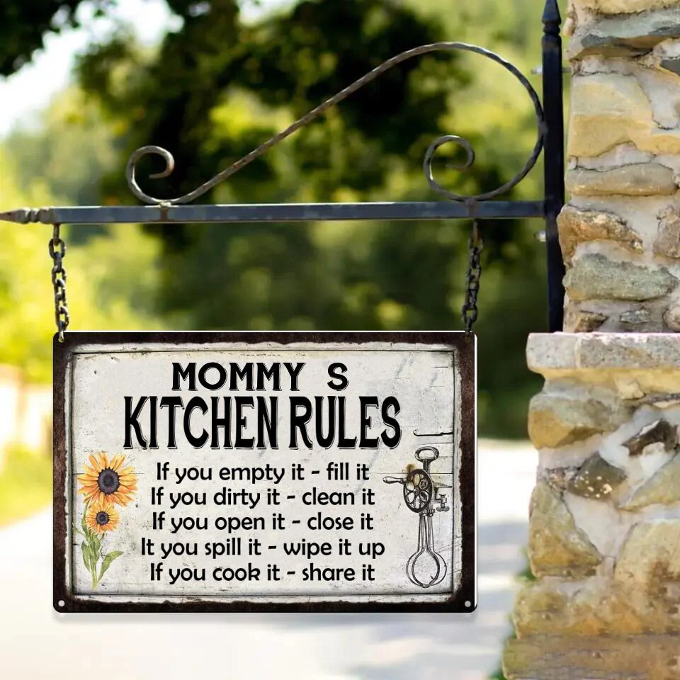 Kitchen Rules Personalized Rules Metal Sign - Image 3