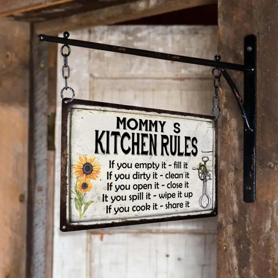 Kitchen Rules Personalized Rules Metal Sign - Image 5