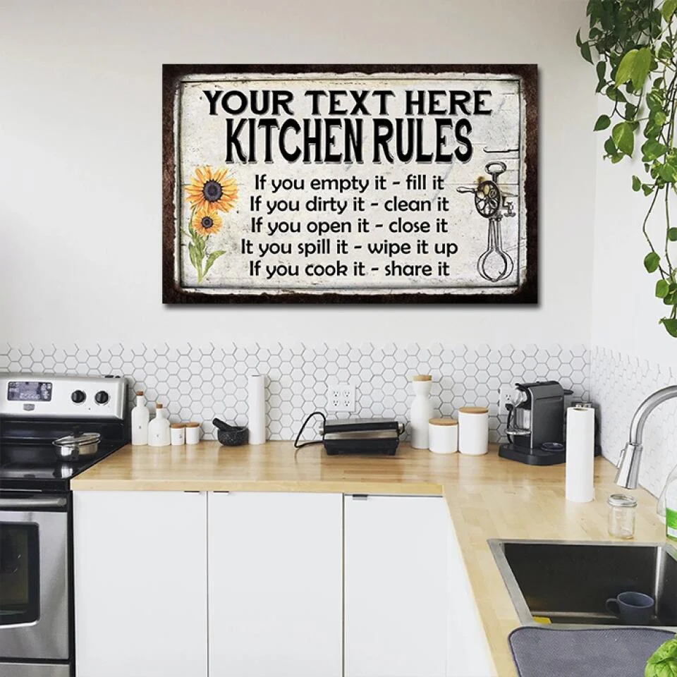 Kitchen Rules Personalized Rules Metal Sign - Image 8