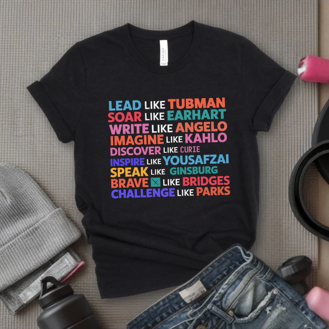 Lead Soar Write Inspire T-shirt - Women's History Month Shirt - Celebrate Strong Women - International Women's Day Tee - Gift for Feminist - Bella Canvas 3001 - Image 2