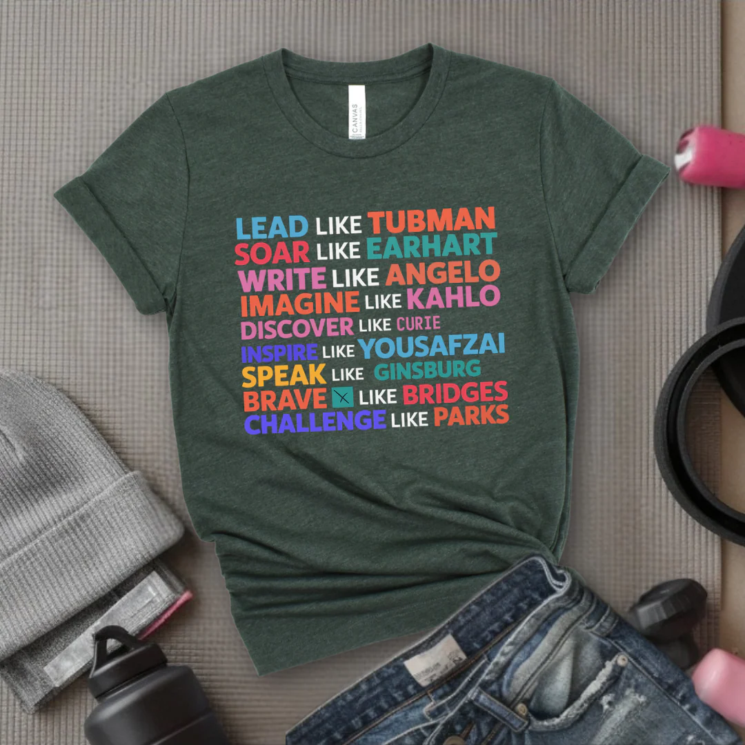 Lead Soar Write Inspire T-shirt - Women's History Month Shirt - Celebrate Strong Women - International Women's Day Tee - Gift for Feminist - Bella Canvas 3001 - Image 3