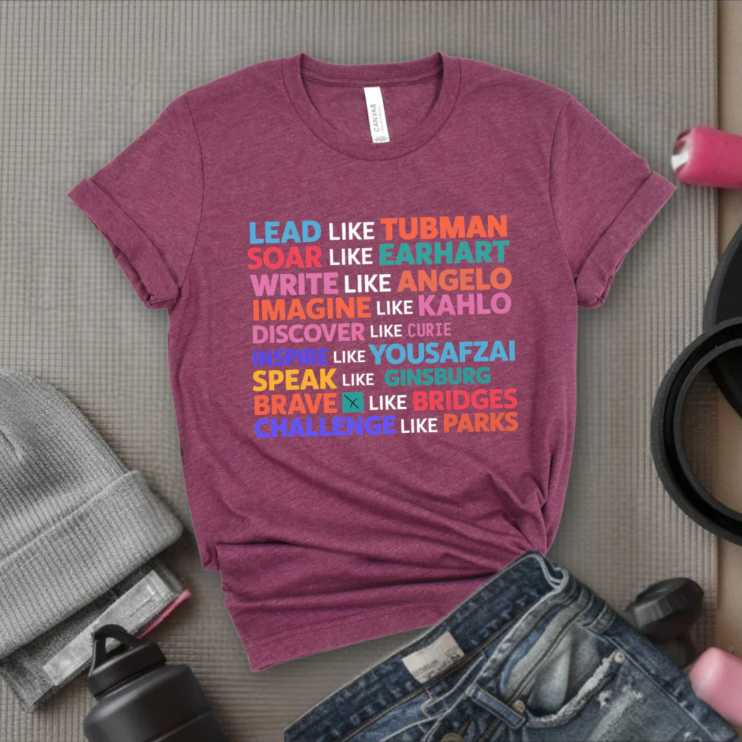 Lead Soar Write Inspire T-shirt - Women's History Month Shirt - Celebrate Strong Women - International Women's Day Tee - Gift for Feminist - Bella Canvas 3001 - Image 4