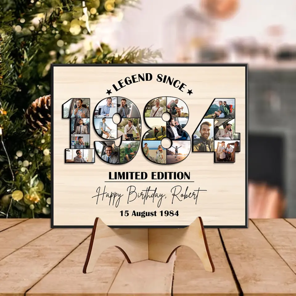 Legend Since 1984 Limited Edition Custom Wooden Art Birthday Gift For Men