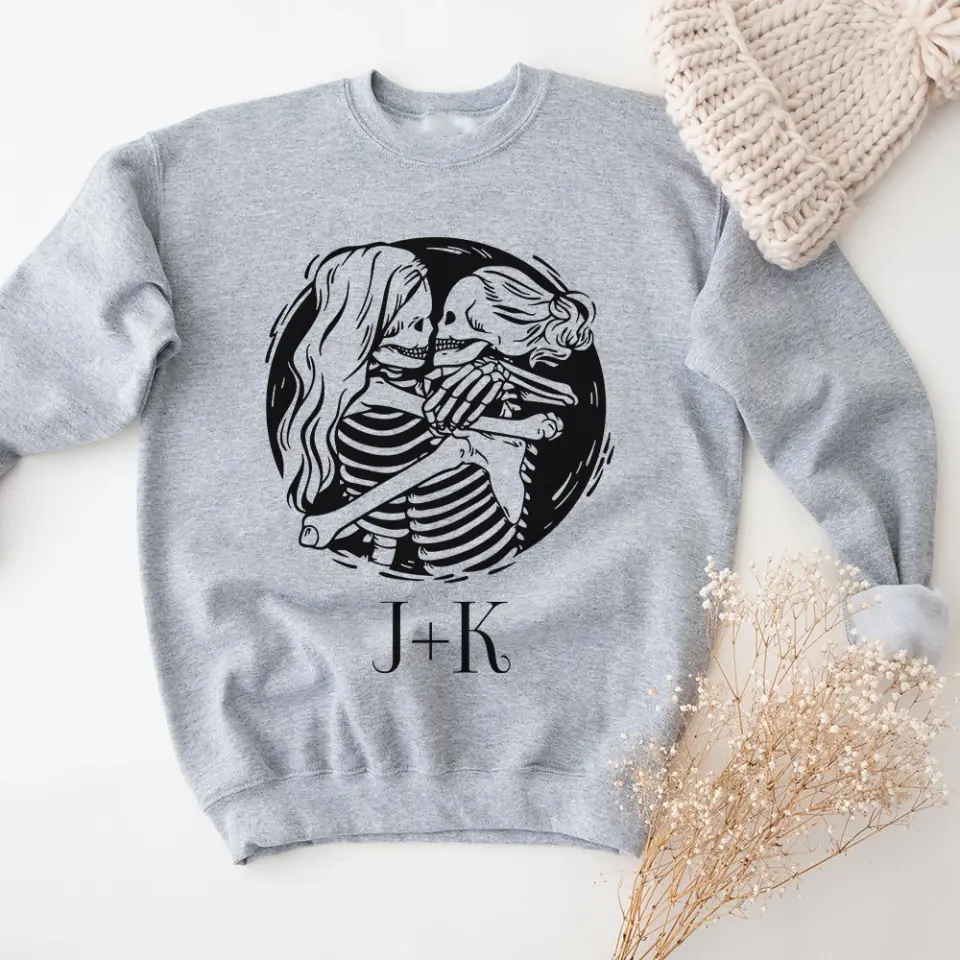 Lesbian Couple - Personalized Sweatshirt - Halloween Gifts | 308IHPBNTS901 - Image 4