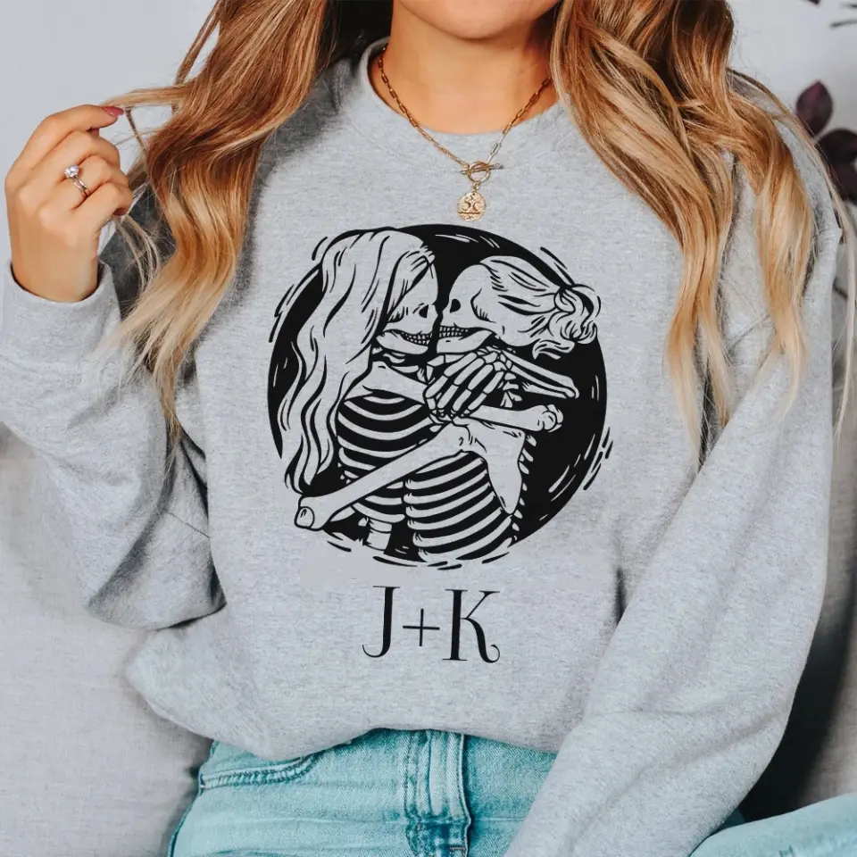 Lesbian Couple - Personalized Sweatshirt - Halloween Gifts | 308IHPBNTS901 - Image 5